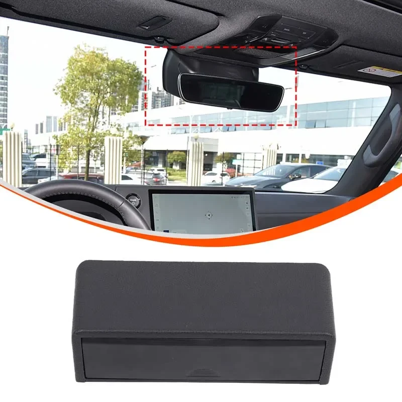 

For Lexus GX 2024+ ABS Black Car Interior Rearview Mirror Base Storage Box Organizing Car Interior Accessories