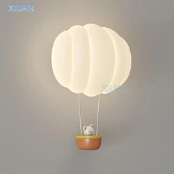 Romantic Hot Air Balloon Wall Lamp Children's Room Wall Light PE Pumpkin White Sconces Indoor Decorative Bedside Night Lamps