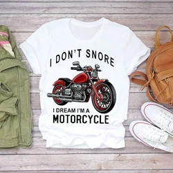 Women 2024 Summer Motorcycle Funny Cute Printed Cartoon Lady T-shirts Top T Shirt Ladies Womens Graphic Female Tee T-Shirt