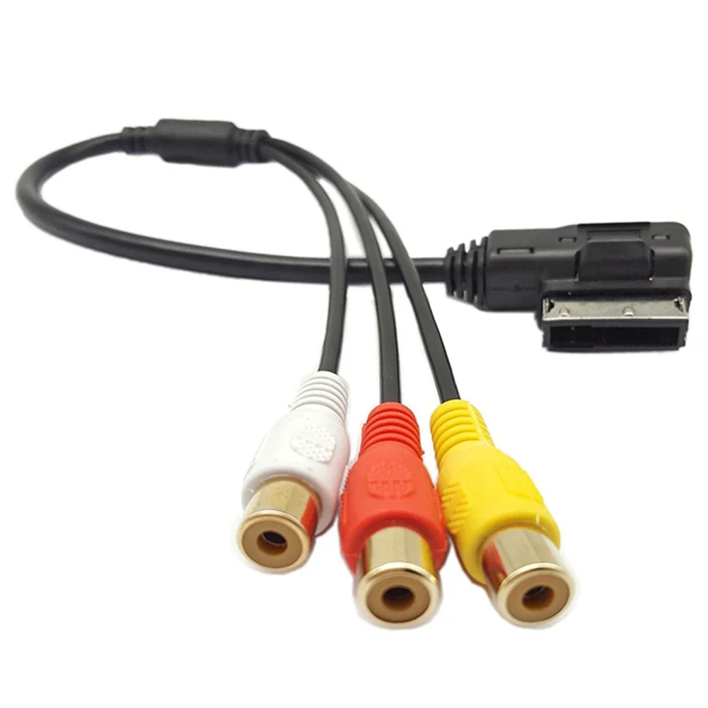 

AMI Adapter For A3 3RCA DVD Video Audio Input ABS Material Anti-corrosion Direct Installation Easy To Use Non-deformed