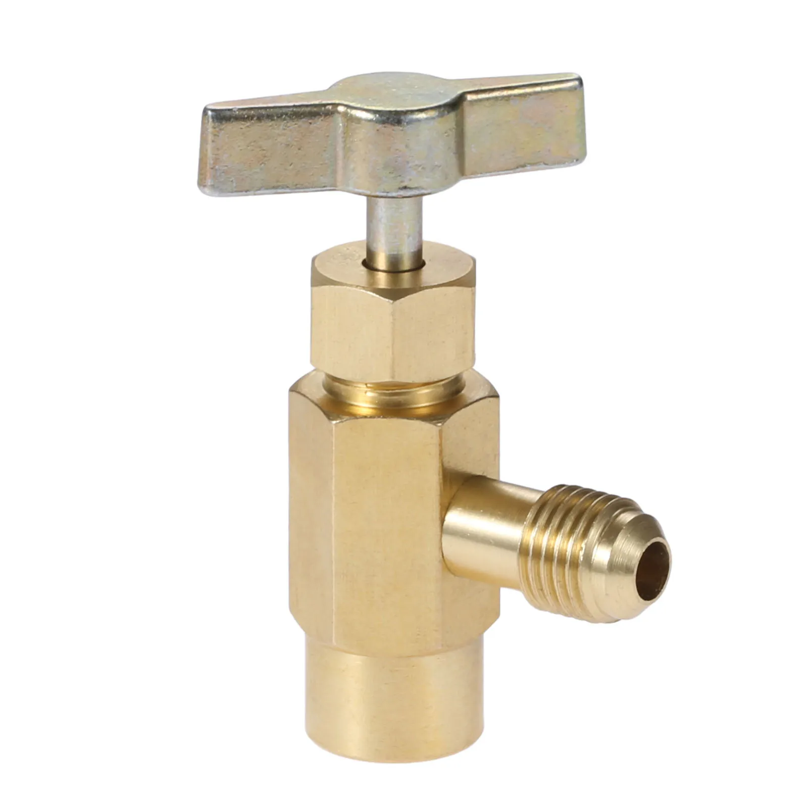 1Pc Brass R12 R22 R134a Can Taper Dispenser For Self-Sealing AC Refrigerant Bottle Opener Valve Thread 7/16\