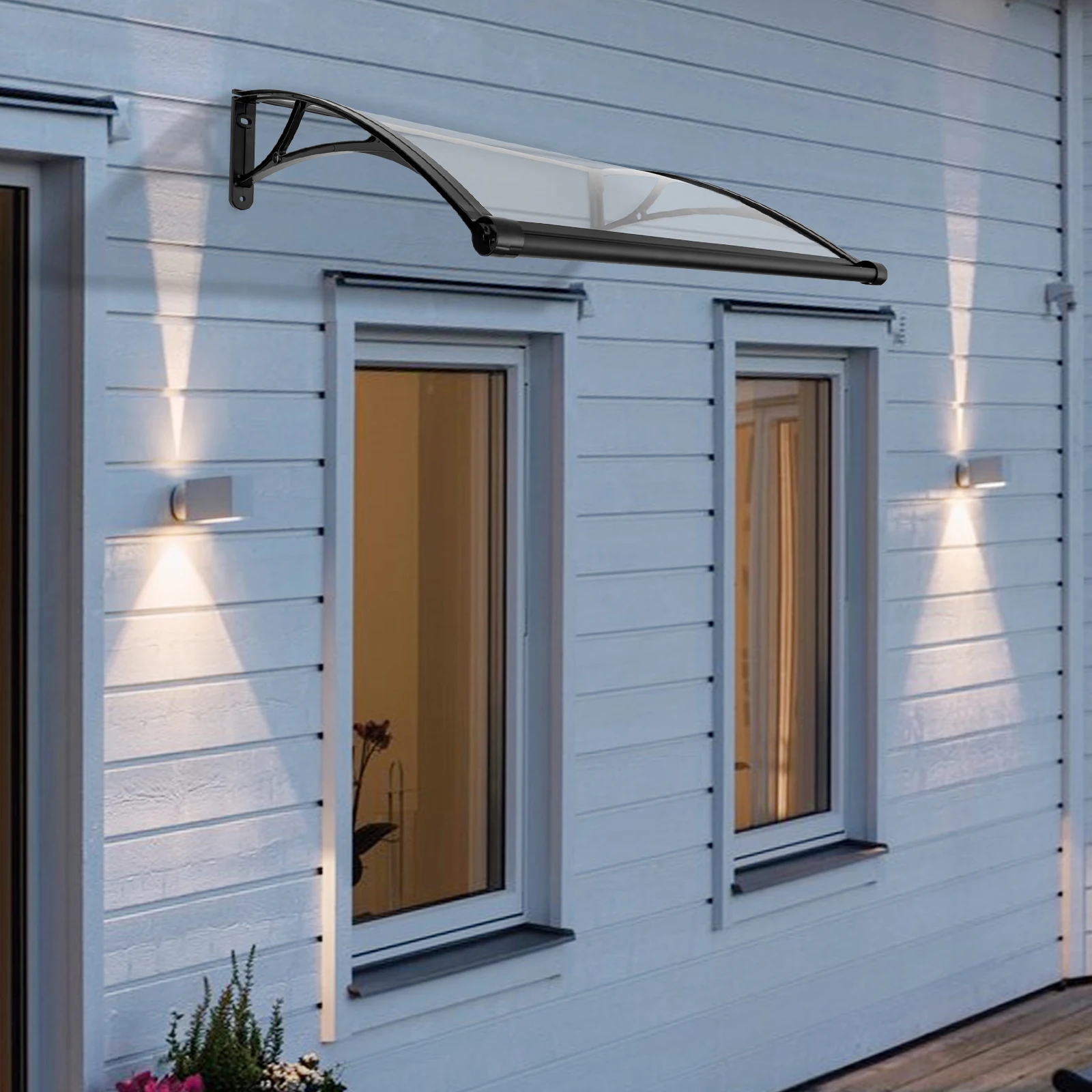 

Awning Canopy UV Rain Snow Protection Rain Shelter Thicken Clear Cover Awning Sheet No Brackets for Front Door/Porch Patio Roof