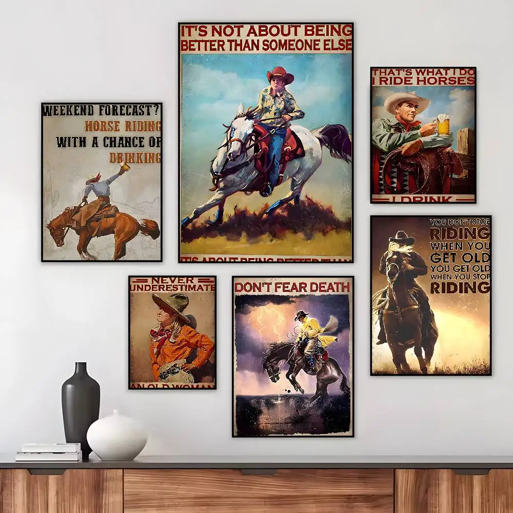 American Fair Rodeo Retro Classic Poster Art canvas HD aesthetic Printing Paper Wall Art for Living Room Bar fashion Home Decor