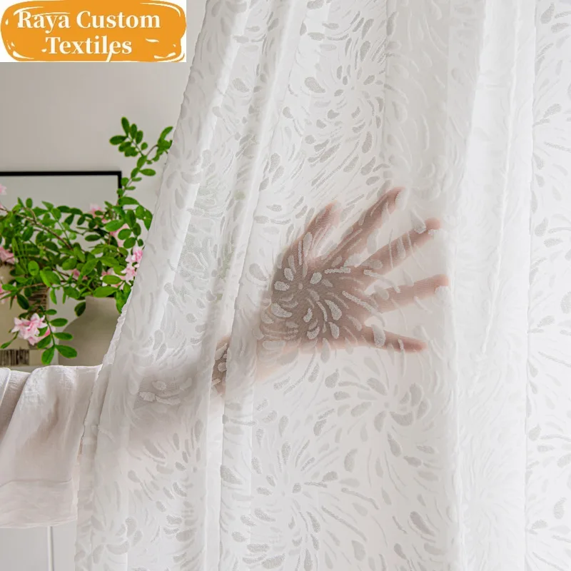 

Custom Size！！American Fashion Cheese Cashmere Embossed Embroidered Elegant Curtains for Living Dining Room Bedroom Decor Window