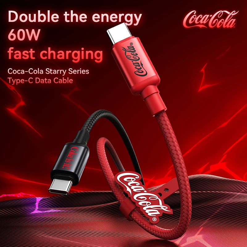 Coca-Cola Authentic C16 Type-C to Lightning Cable PD Fast Charging Data Sync Cord for iPhone 15-17