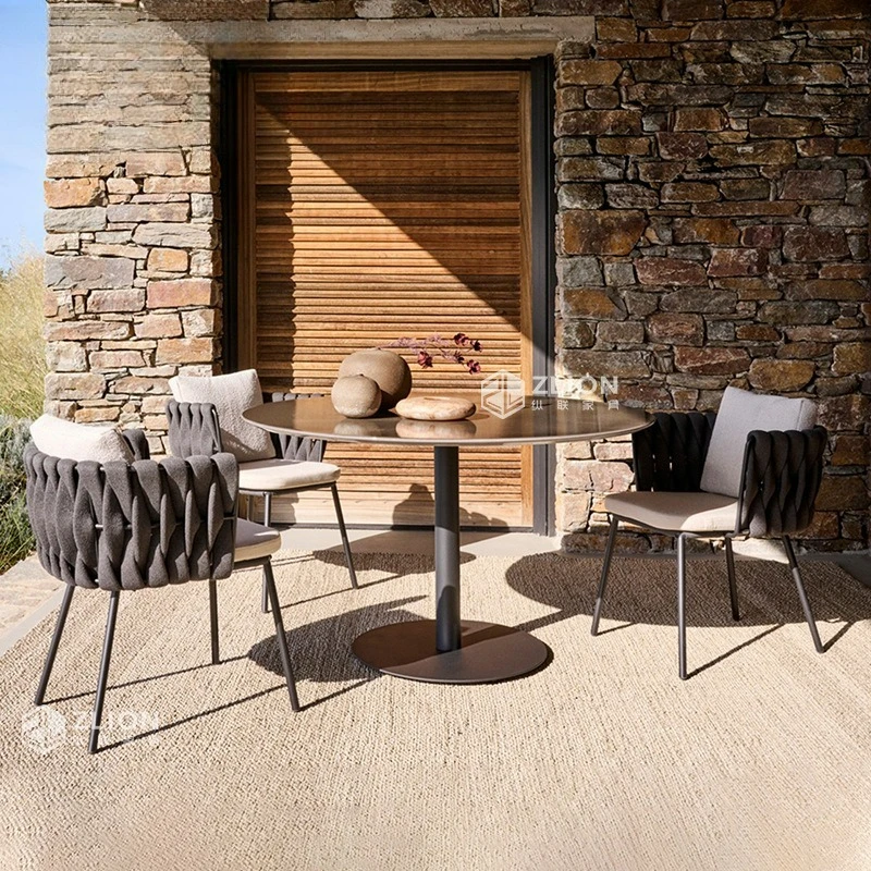 LTT outdoor leisure villa garden tables and chairs outdoor courtyard terrace leisure rope weaving tables and chairs