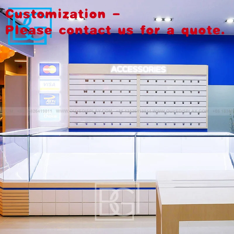 custom.Display Showcase Mobile Phone Showroom Guangzhou Electronic Shopping Computer Shop Design Cellphone Wall Display Phon