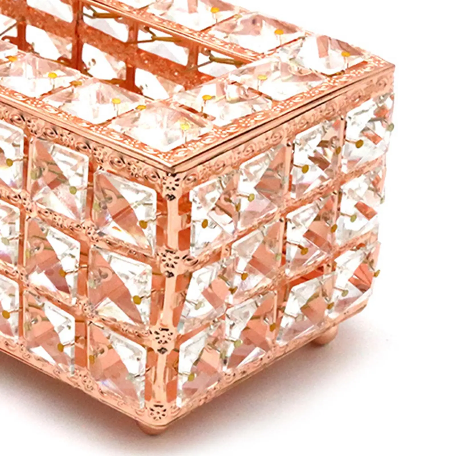 Bling Crystal Facial Tissue Box Cover Elegant Napkin Holder Case Organizer