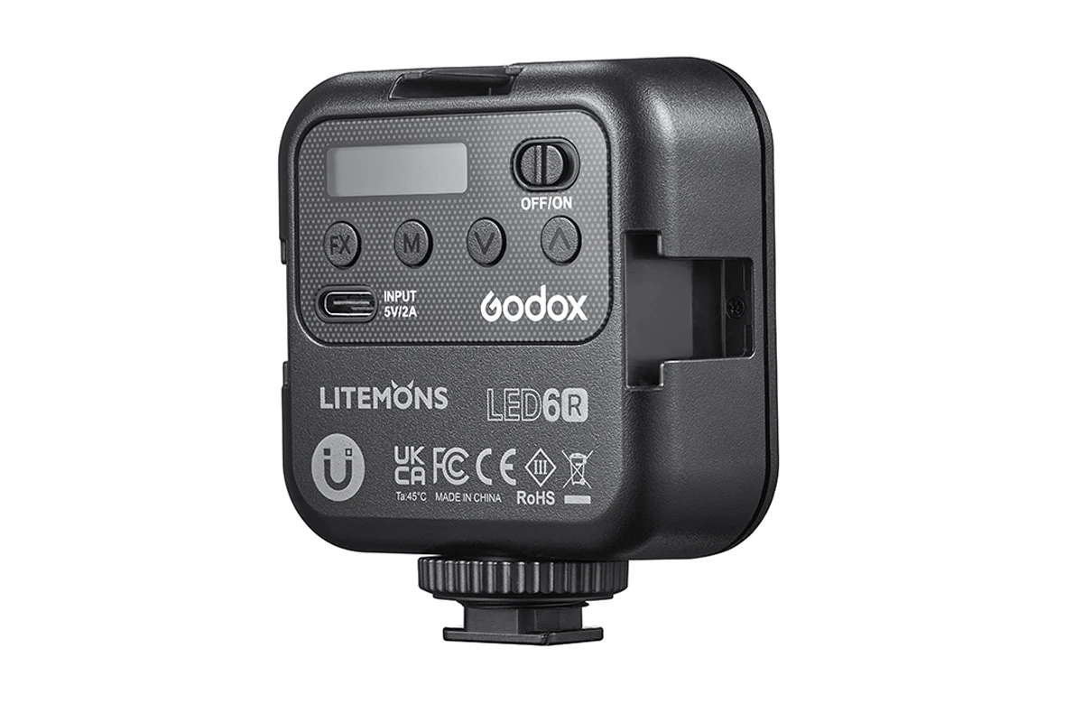 Godox LED 6R RGB Video Light,Dimmable 0-360 Full Color 3200K-6500K 13 FX Effects Built-in 1800mAh Li-ion Battery for Video Light