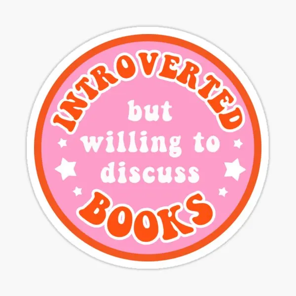 Introverted But Willing To Discuss Books  Stickers for Wall Cartoon Anime Bumper Car Window Funny Cute Luggage Home Decorations