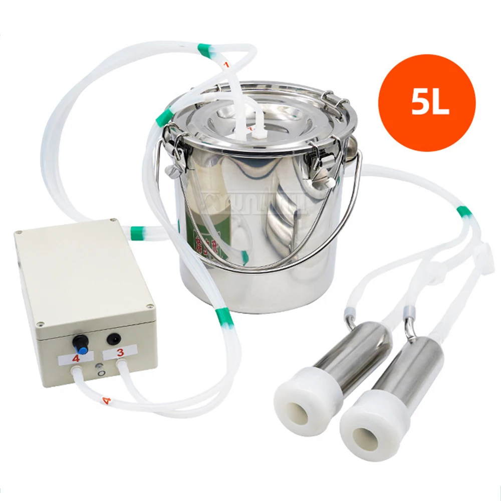 Dual Use Battery & Electric Milking Machine for Cattle and Sheep, Pulse Milker, 3L/5L/10L/14L