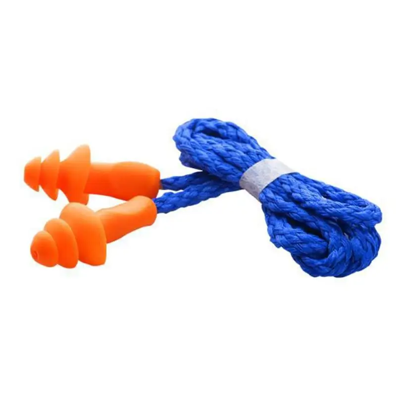 

Водонепроницаемые мягкие беруши силиконовые, со шнуром, Многоразовые безопасные беруши для ношения в ушах