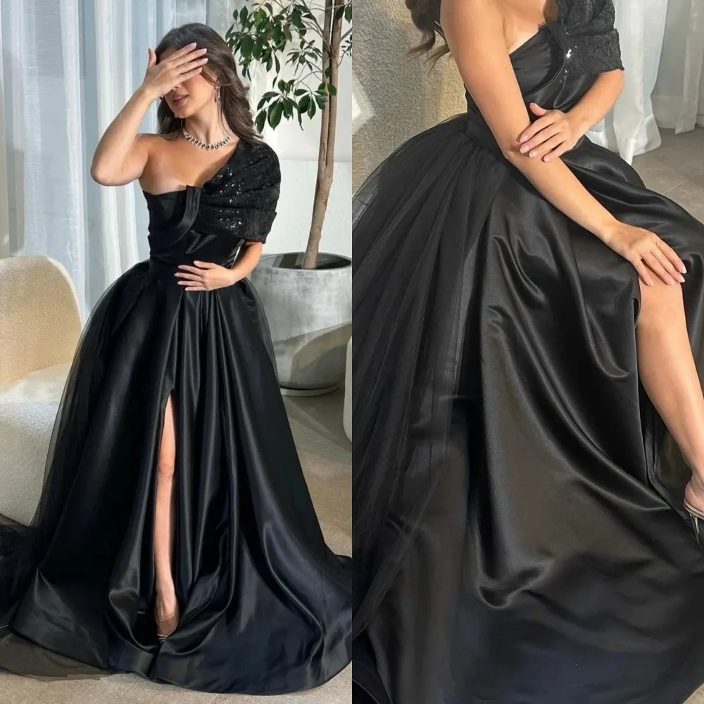 

Customized Prom Dresses Fashion One-shoulder Ball Gown Evening Tulle Beading Lace s Formal Occasion فساتين كوكتيلفستان