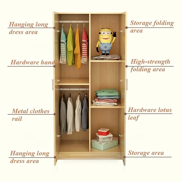 원목 어린이 옷장 두 개의 작은 싱글 옷장 캐비닛
