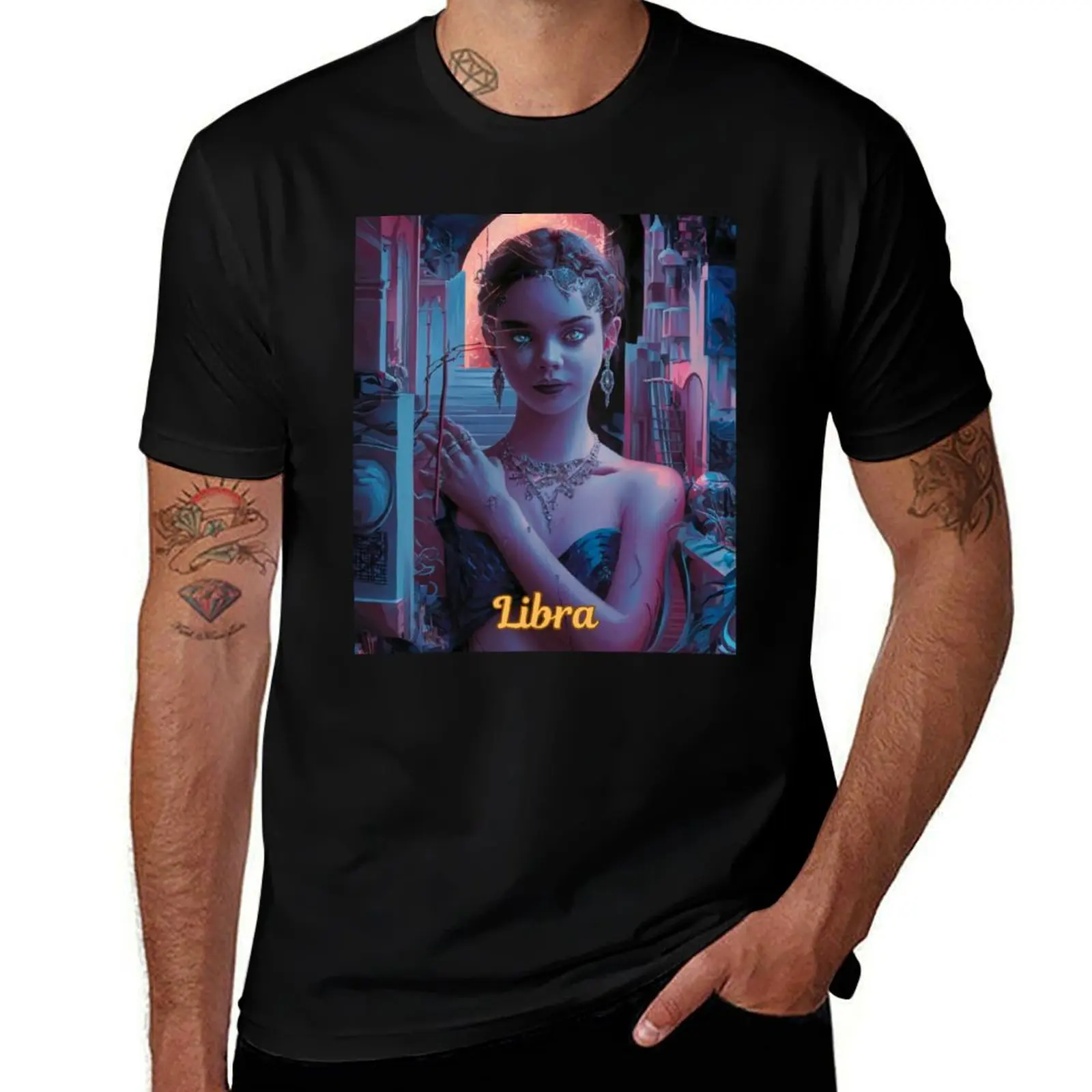 Libra Zodiac, whimsical lady, libra girl sexy T-Shirt Plus Size Loose Short Sleeve Top T-Shirt