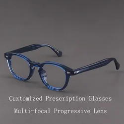 Customize Prescription Multi-focal Progressive Glasses Men Frame Johnny Depp Lemtosh Photochromic Round Eyeglasses