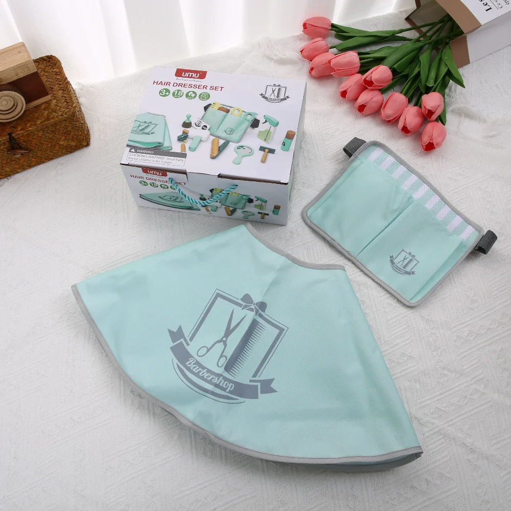 Gesimuleerde haartassenset, thuisspel voor kinderen, rollenspel, haarsnijgereedschap, houten babymake-up