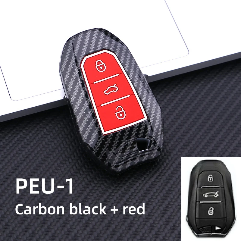 Osłona obudowa kluczyka do samochodu z włókna węglowego ABS dla Peugeot x2008 3008 4008 5008 301 308S 408 dla Citroen C4 Cactus C5 C3 C4L