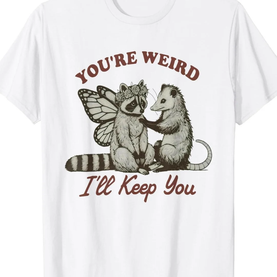 

Vintage Vintage Niche Sweet and Cool Style Animal Appreciation Slogan Printed Men's T-Shirt Comfortable Short Sleeved Shirt