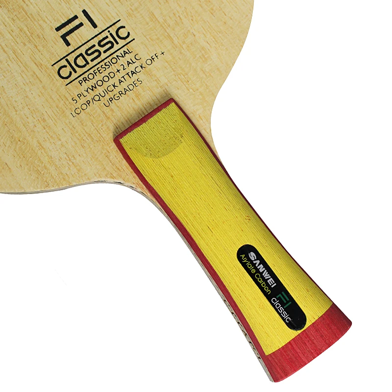 

SANWEI Classic Arylate Carbon F1C Лезвие для настольного тенниса 5 Дерево 2, карбоновое наружное шаровое весло для пинг-понга для офиса и петлевого привода