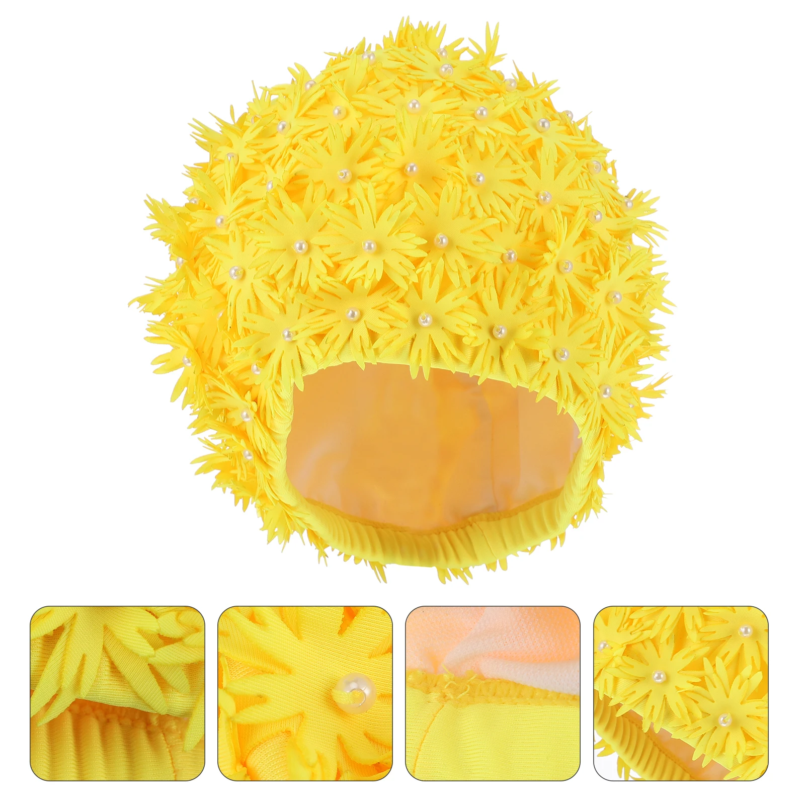 

Three Dimensional Petal Swim Cap Double Layer Flower Design Women Girls Adult Breathable Swim Hat Hair Protection Pool Beach