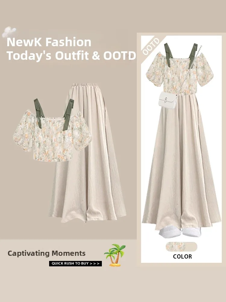 ort Top da donna e gonna a vita alta Set estivo dimagrante Design in fibra di poliestere rotondo Ne ort Sve Abito a due pezzi