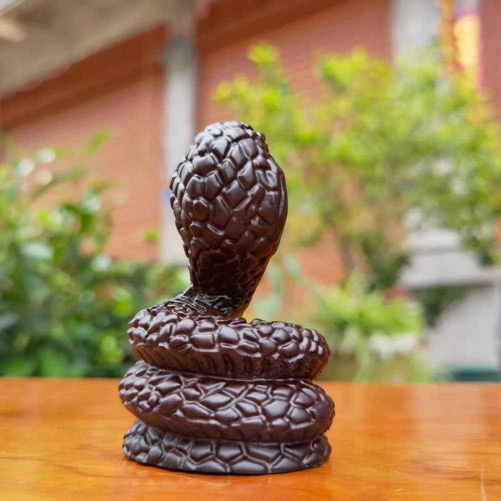 

Artisan Crafted Wooden Snake Statue Meticulous Detailing Home Office Sophistication Chinese Zodiac Blessings Gift