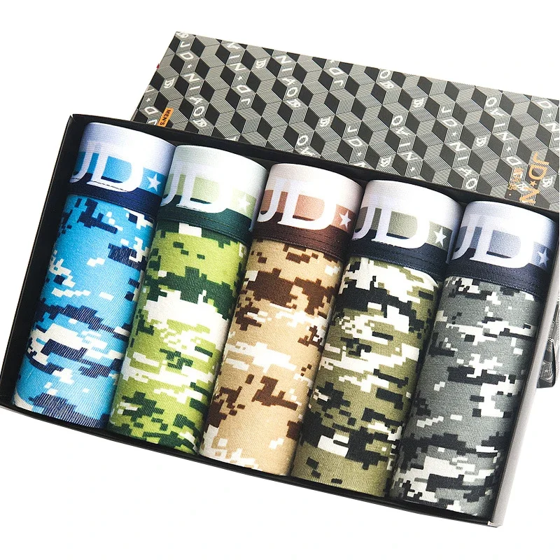 5Pcs/Lot Men Underpants Fashion Trend Boxer Shorts Solid Color Underwear Summer 100% Cotton Breathable Mid Waist Men Panties