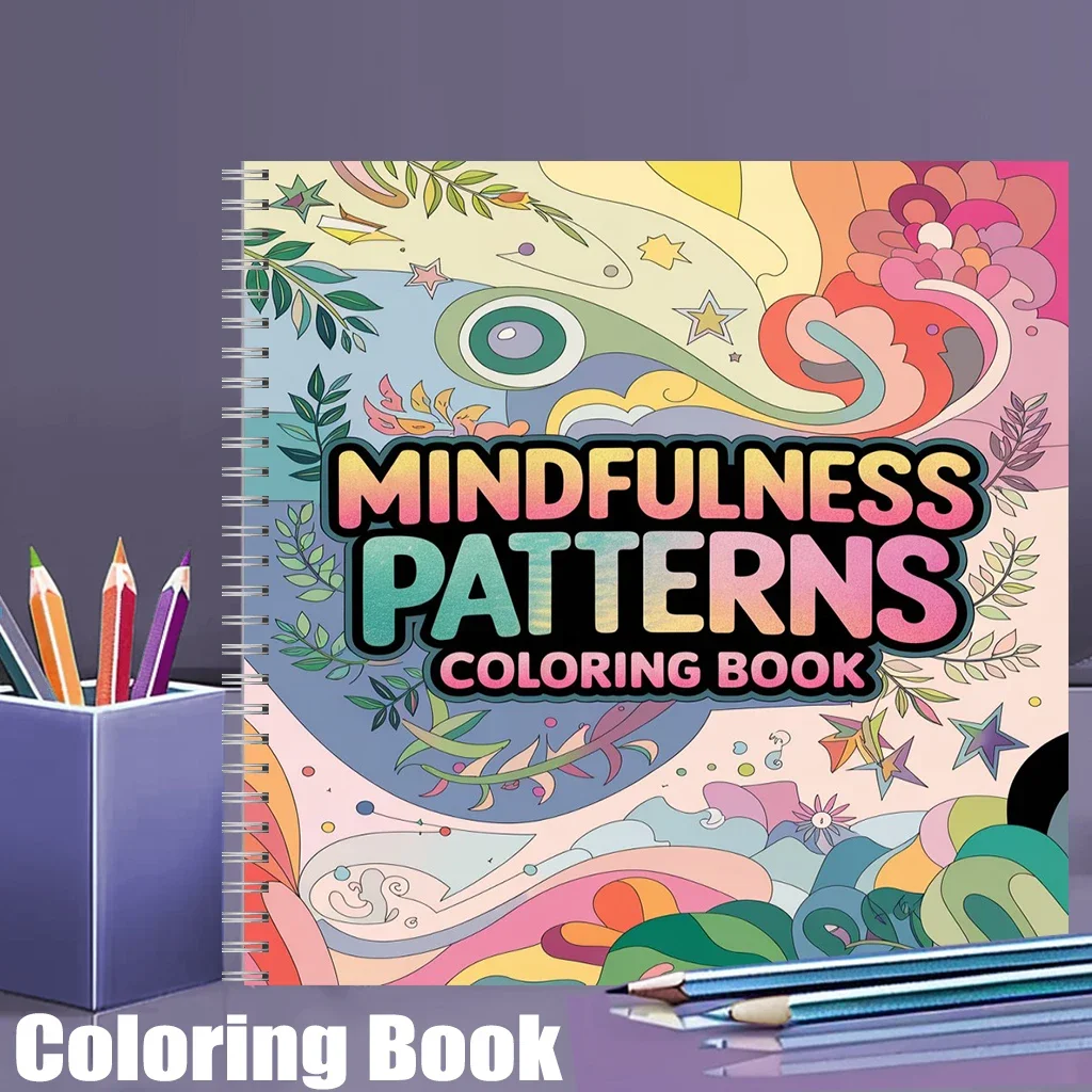 Coloring Book Mindfulness Pattern for Adult Colouring Book, Birthday Day Gift, Back to School Supplies, Adults Cute Drawing Book