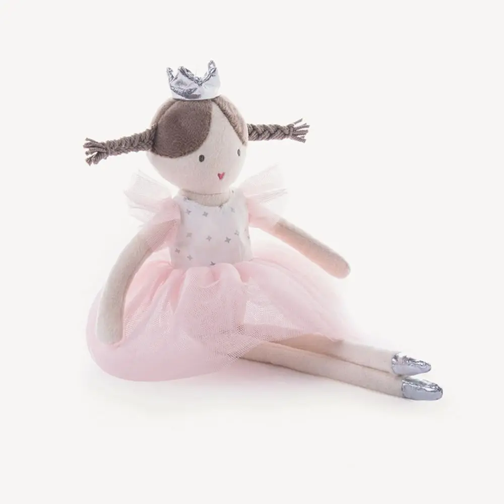 Cartoon Pink Color Ballet Girl High Quality Princess Crown Stuffed Soft Girl Shape Long-legged Stuffed Children