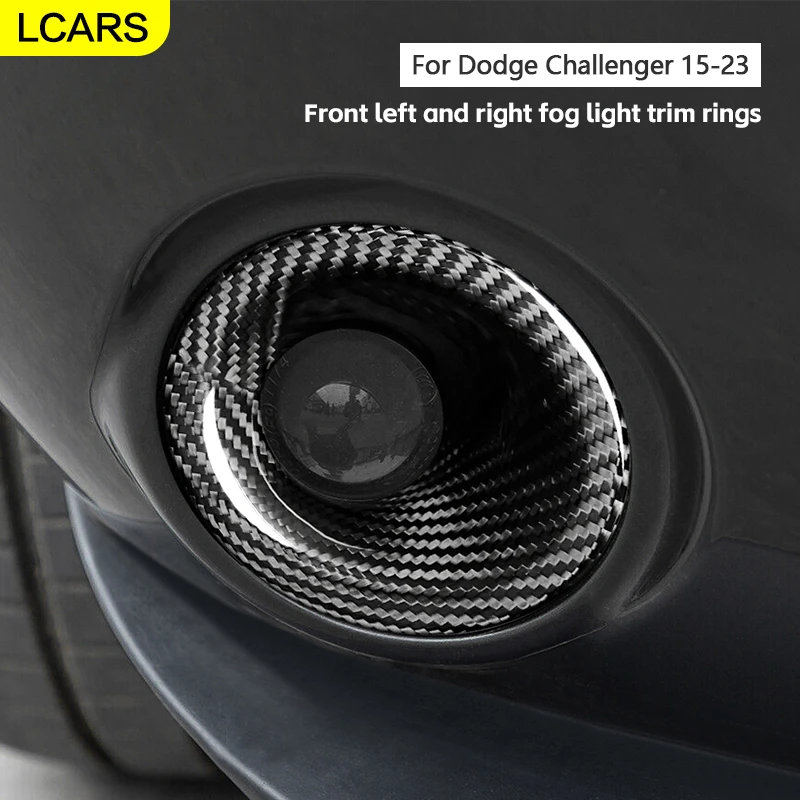 

LCARS-Carbon Fiber Front left and right fog light trim rings for Dodge Challenger 15-23