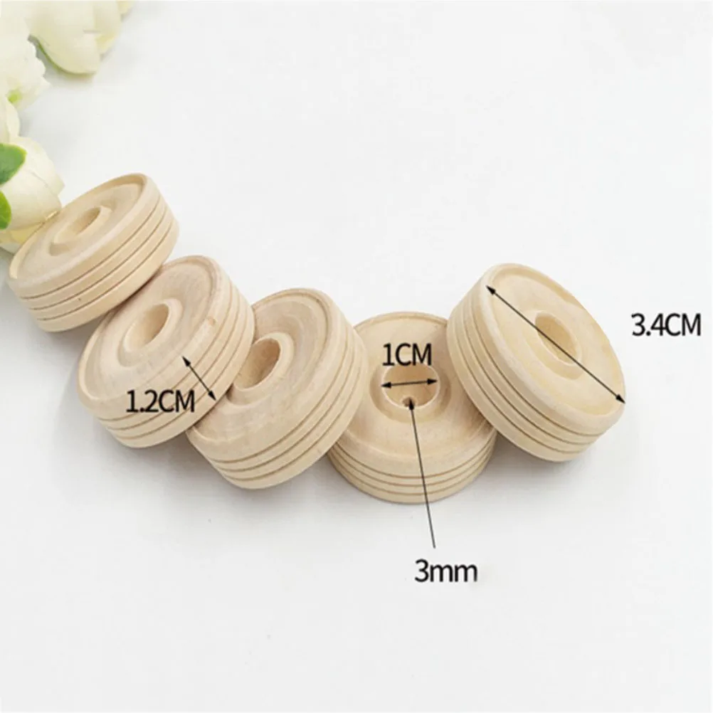 

25 Pcs Small Wood Wheels Solid Durable Craft Supplies Toy Accessories Handmade DIY Model Making Sewing Tools Projects