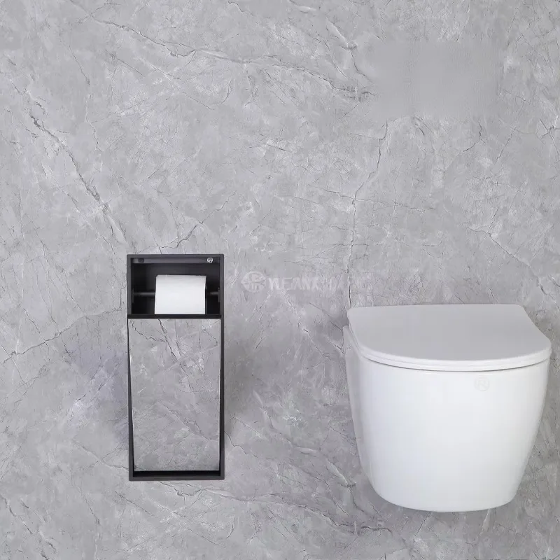 Stainless Steel Recessed Wall Mounted Bathroom Accessories Set Tissue Box Toilet Paper Holder Paper