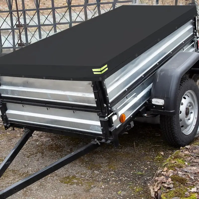 Camping Trailer Cover 420D Oxford UV Resistant Thick Anti-UV Top Panel Windproof Cover Flat Tarpaulin For Vehicles Cars