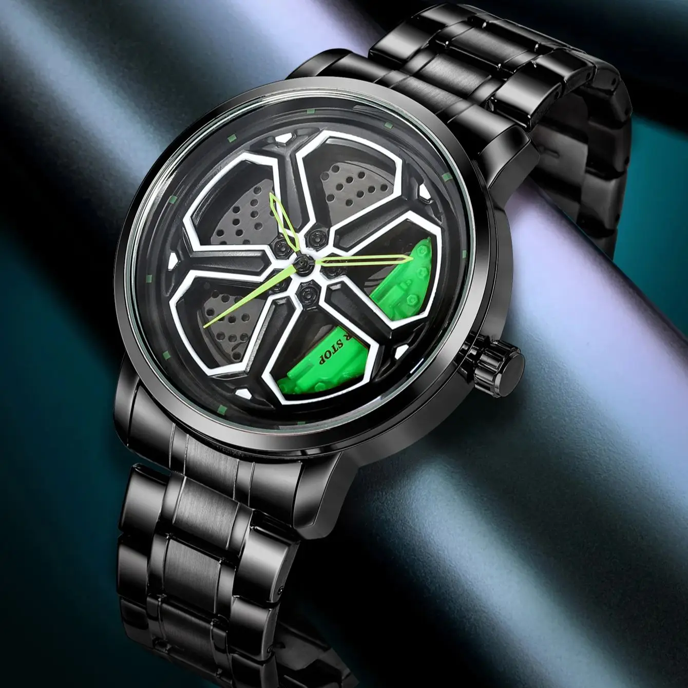 NS Four-leaf clover auto wheels mens quartz watch Creative casual men's quartz watch