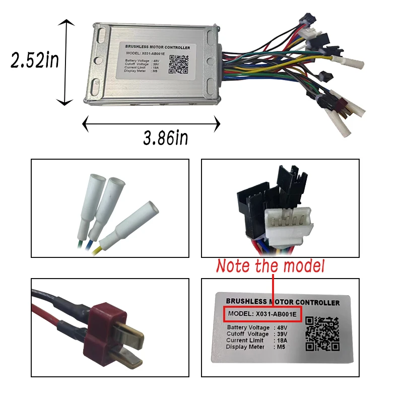 BRUSHLESS MOTOR CONTROLLER X031-AB001E 48V 18A M5 Display Updated Part ENGWE Electric Bicycle Accessories Bicycle Convertion Kit