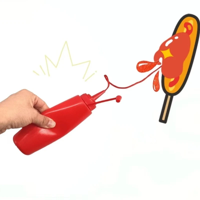 Garrafa ketchup truque novidade com função esguicho seguro para celebração evento 15UB