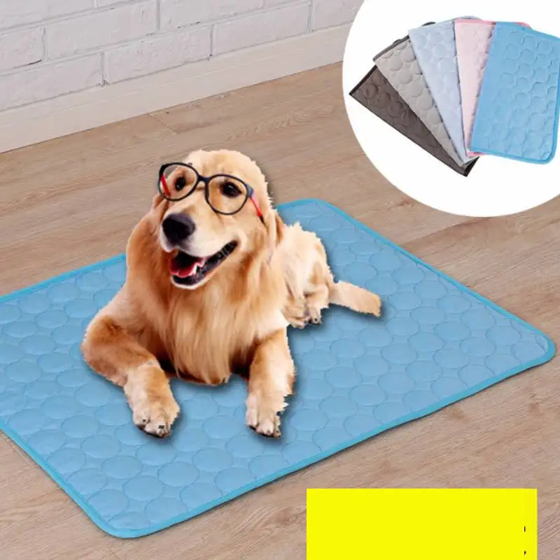 Ice Silk Cooling Pet Mat Washable Summer Pet Breathable Sofa Pad Suitable for Bedroom Living Room Dog Car Seat Cushion Supplies