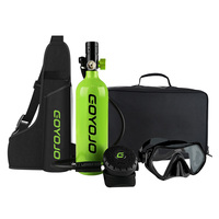 Mini Scuba Diving Tank with Mask, 1L Capacity Refillable Oxygen Cylinder 3000PSI, 10-15 Minutes, Underwater Diving Gear for Dive