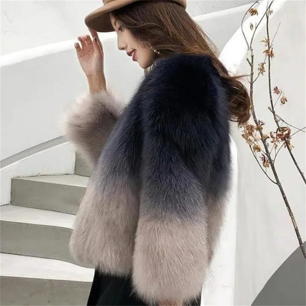 Inverno caldo peloso cappotto di pelliccia sintetica donna 2024 moda solido O collo sottile spessa giacca di peluche femminile manica lunga capispalla corta