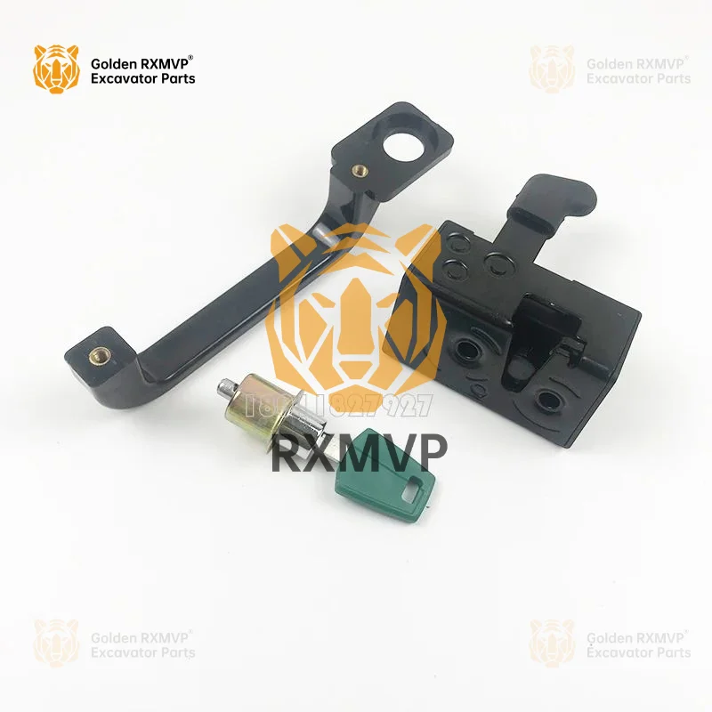 For Vol-vo Ec55 Ec55b Cab Door Lock Assembly Lock Cylinder Lock Block External Handle Excavator Accessories