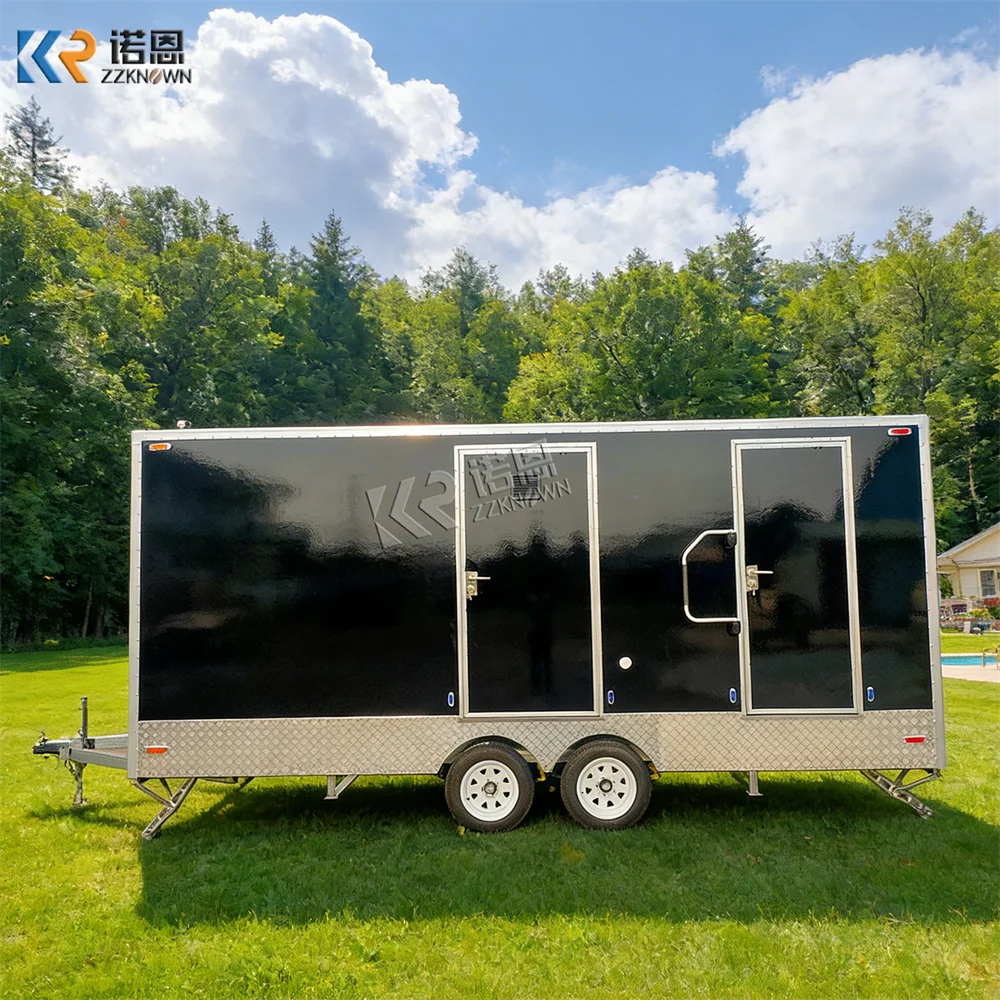 Efficient Eco Friendly Mobile Washroom Public Park Commercial Portable Bathroom Cabin Toilet Trailer for seasonal use