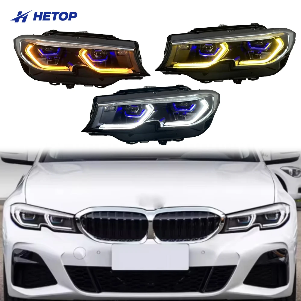 

Обновленные трехцветные светодиодные лазерные фары G20 (янтарный, белый, DRL) Plug & Play для BMW 3 серии 2018-2022