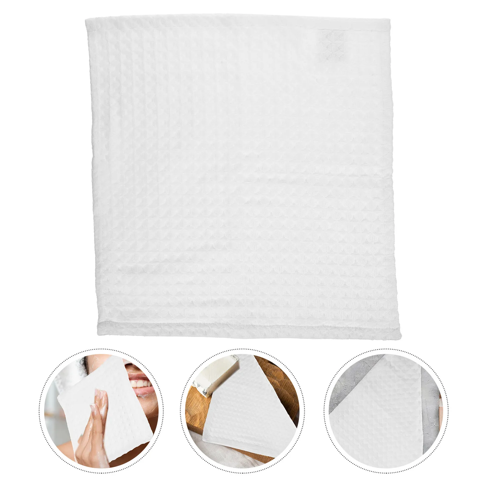 

2 Pcs Waffle Square Scarf Facial Towels Cleaning Cotton Washcloths Bulk Dish Pure Face Facecloths Baby