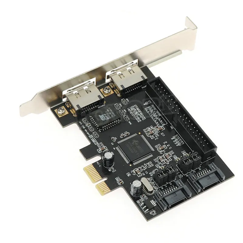 PCI-E to 2 ESATA+SATA+IDE expansion card adapter card JMB363 chip disk array card