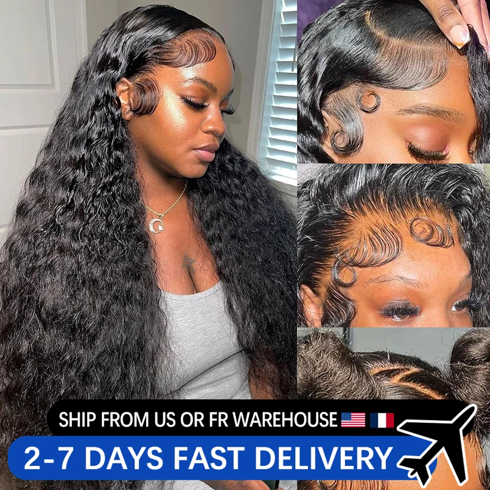 28 30 32 34 Inch Deep Wave Lace Frontal Wigs For Women Curly 100% Human Hair Brazilian 13x6 13x4 Wet And Wavy HD Lace Front Wigs