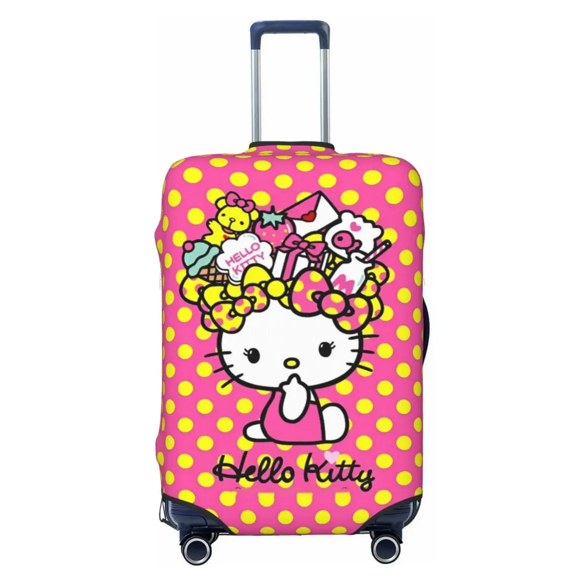 Hello Kitty Dot Suitcase Cover Vacation Strectch Luggage Accesories Cruise Trip Protection