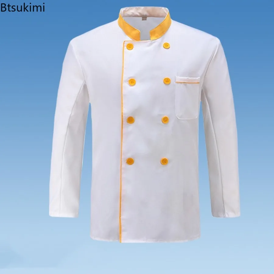 Chef Top Catering Cooking Clothes Long Sleeves Chef Uniform for Work Catering Kitchen Chef Jacket Men and Women Hotel Workwear