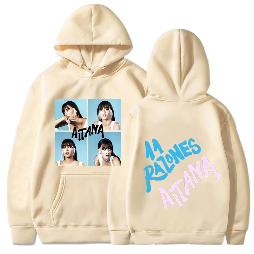 Aitana Ocana Singer estetika Hoodie lengan panjang lembut manis Sweatshirt gambar grafis Aldult Sudaderas dengan saku pullover