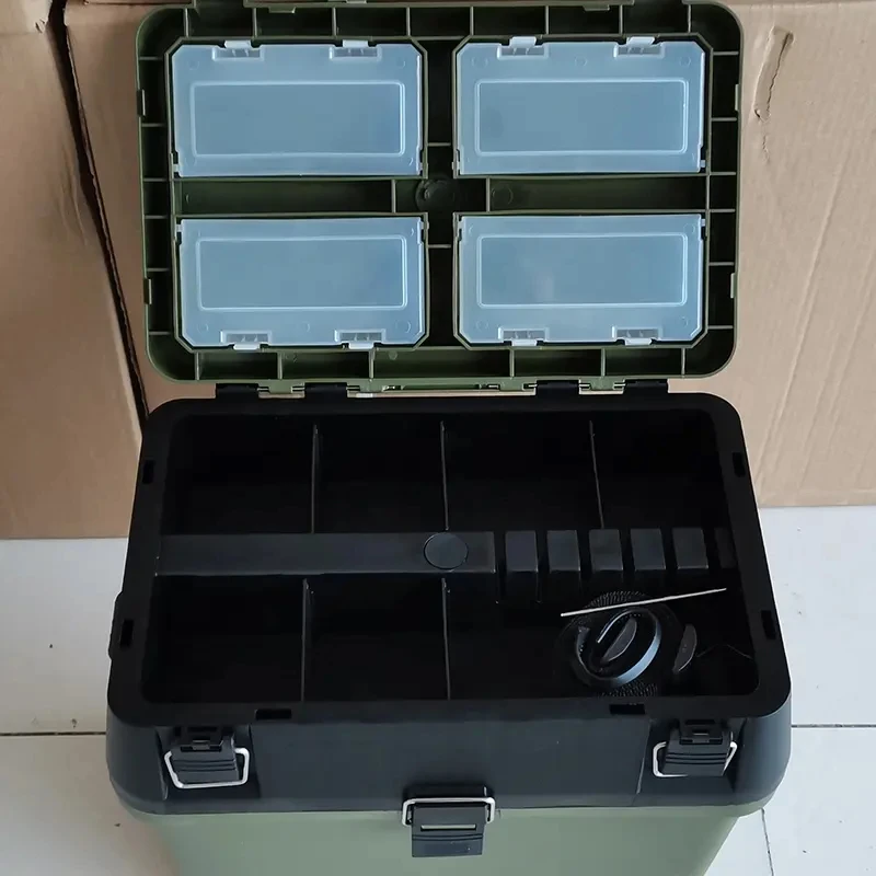caja-de-herramientas-de-pesca-portatil-impermeable-de-gran-volumen-con-multiples-divisores-de-color-verde-fabricada-en-pp-para-uso-en-lagos-oceanos-barcos-arroyos-y-rios